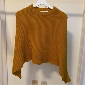 Mustard Yellow Cropped Knit Sweater